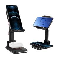 O carregador sem fio de carregamento dobro 2 do telefone celular em 1 dobra ajustável