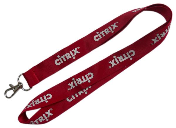 High Density Logo Printed Lanyard Red White Fade Proof Skin Friendly