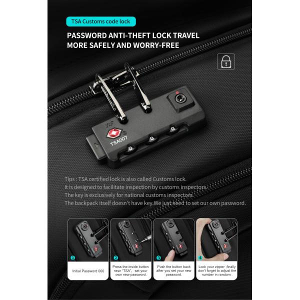 T-B3105 4A Expandable Men Outdoor Business Travel Backpacks Carry On With Usb Anti Theft