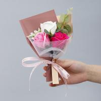 Mini bouquet de Saint-Valentin, savon rose, fleur éternelle, boîte cadeau aromathérapie, cadeau souvenir bricolage en gros