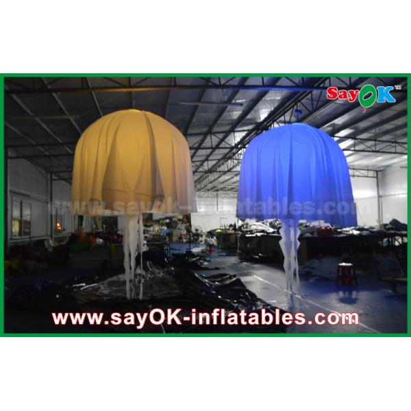 White Club Bar Inflatable Lighting Decoration Jellyfish Nylon Cloth For Party