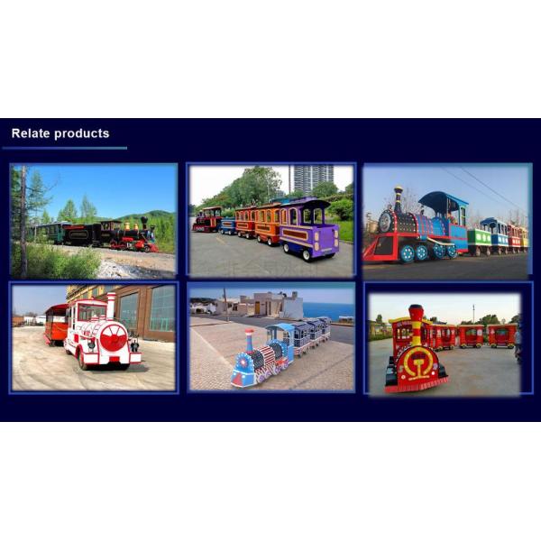 Amusement Park Electric Trains Ride On Trains For Adults FRP Steel Material