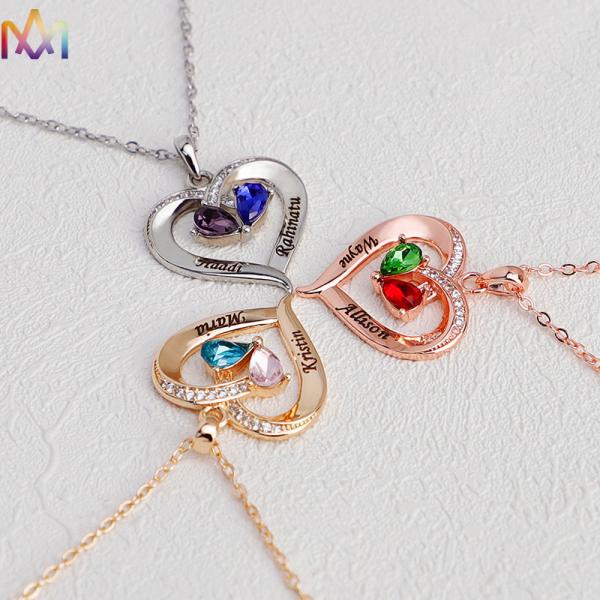 Навсегда совместно ожерелье привесных женщин сердца 22x33MM выгравированное