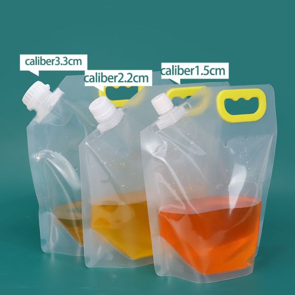 1L Transparent Self-Supporting Packaging Bag with Spout Inventory Leak-Proof Fruit Juice Beverage Beer Food Grade Material