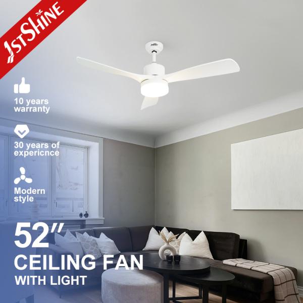 Home Office LED Ceiling Fan with Dimmable Light and Remote Control White ABS Blades