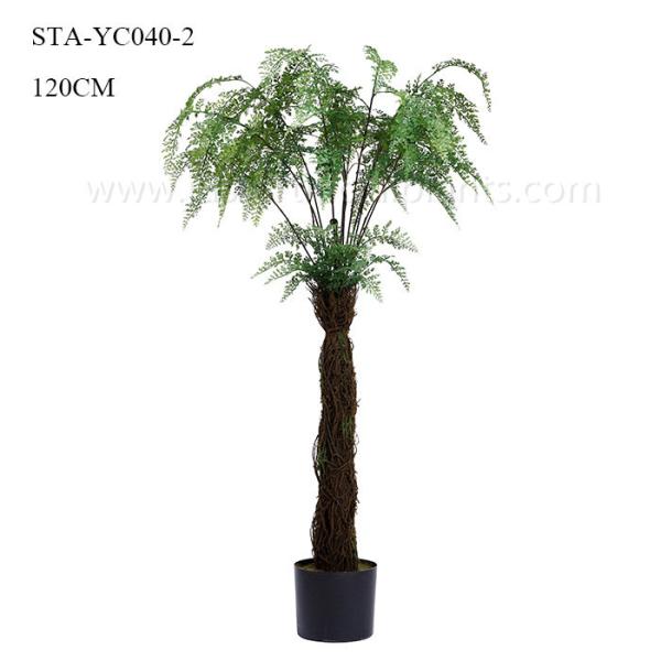 Home Decoration Artificial Fern Tree Single Stem Evergreen Non Toxic Lush Look
