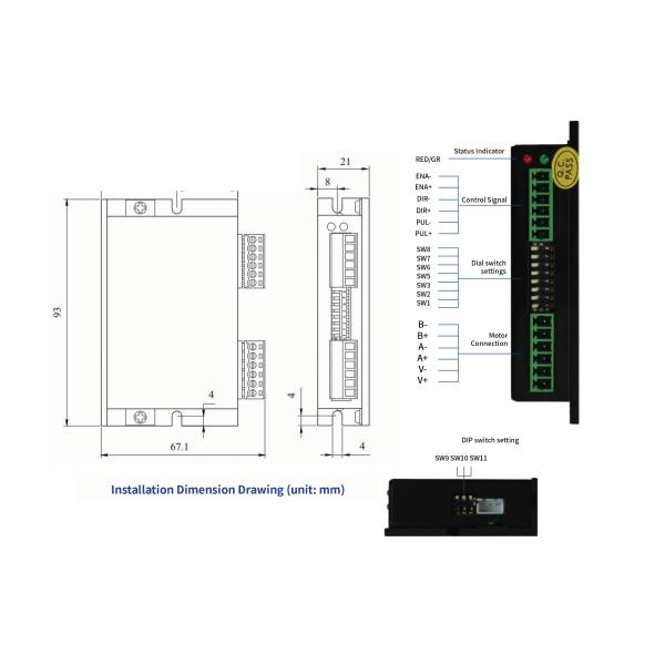 промышленное водителя регулятора Stepper мотора 50vdc 2,5 a двухфазовое