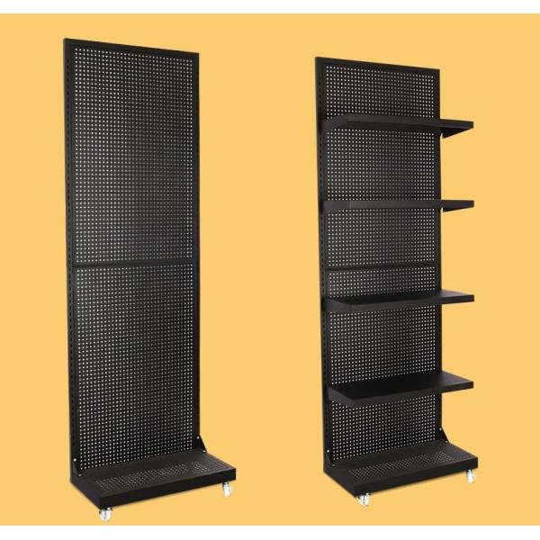 Eco-friendly Metal Pegboard Display Rack with End Cap Hole Mesh Panel and Baskets
