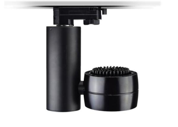 Black Led Track Lighting Fixtures 12 Degree For Residential / Institution Buildings
