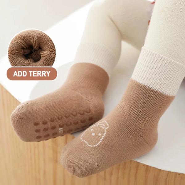 Winter Anti Slip Kids Cotton Socks Custom Baby Terry Socks