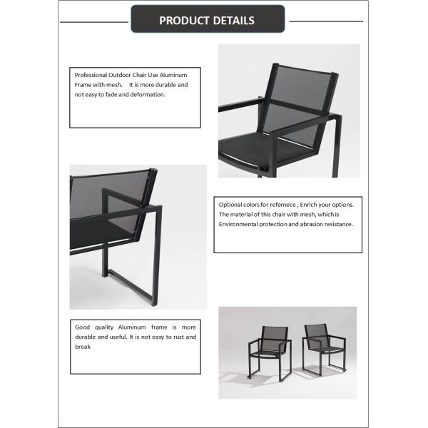 Material Superior y Cuadro de Aluminio de malla Diseño moderno Silla plegable al aire libre para el rendimiento
