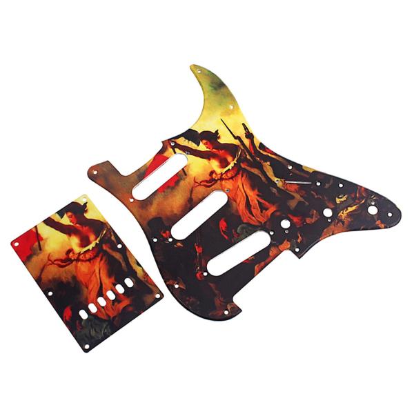 Lady Pattern 3-Ply PVC Guitar Pickguard SSS Scratch Plate With Back Plate Fender ST Style Electric Guitars
