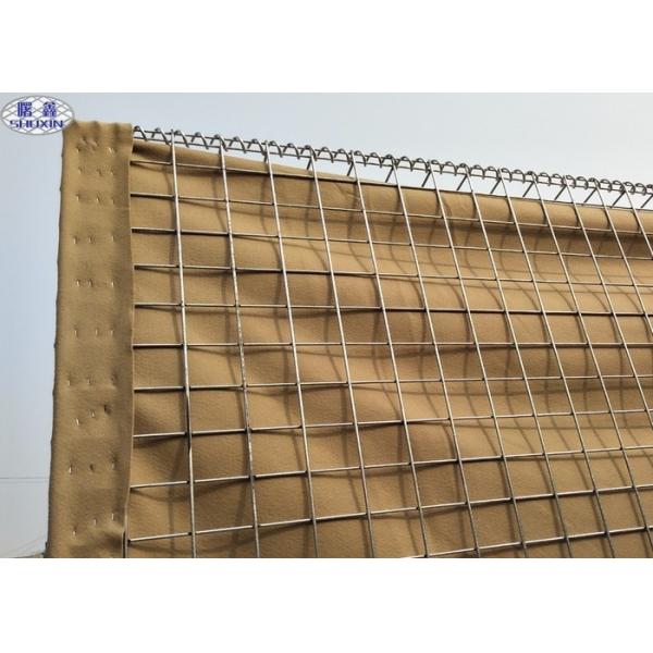 Barrières défensives militaires soudées de Hesco de grillage avec le tissu de géotextile