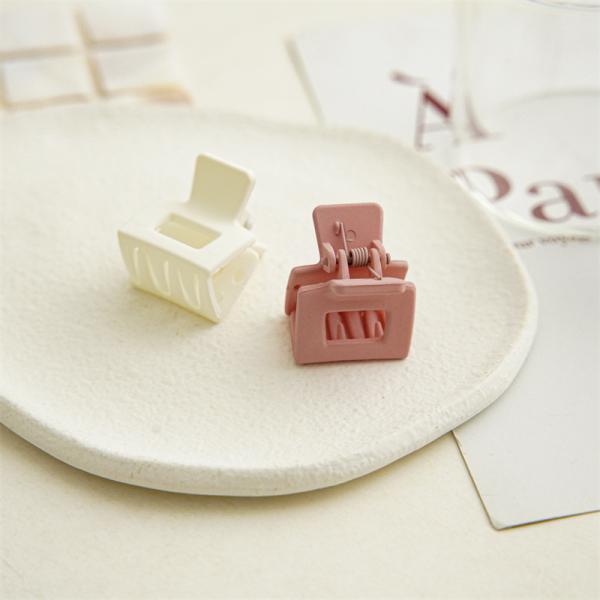 Temperament kids girls resin accessories matte cute square small clip Morandi fringe clip Hair clip headpiece