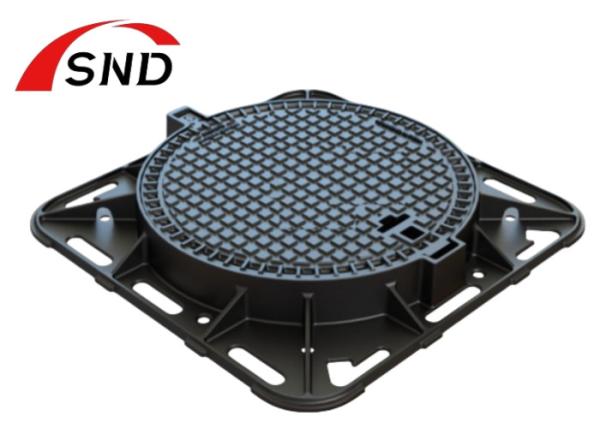 D400 Extra Heavy Duty Hinged Round Access Cover With Round  And Square Frame