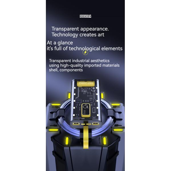 TYPE-C Input Interface Power Bank Transparent 10000mAh Mobile Power Supply for iPhone 15 14