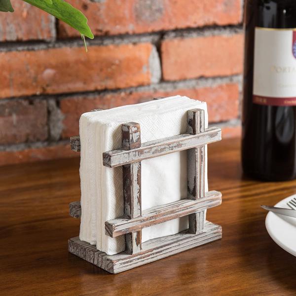 Customizable Rustic Napkin Holder for Farmhouse Decoration Printing Silk-screen/Burned
