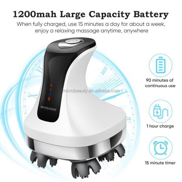 Electric Cordless Hair Scalp Massager With Red Light Therapy Massage Migraine Relief