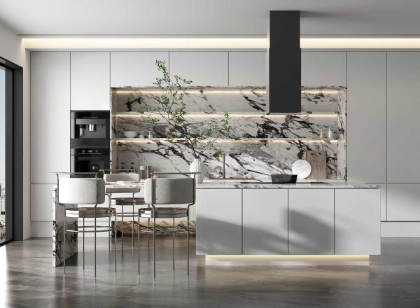 Montar Custom L-Formado Laca Branco Shaker Armários de Cozinha