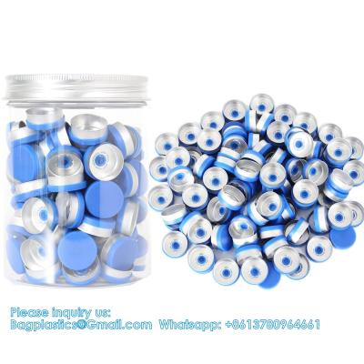 20mm Flip Top Caps Aluminum-Plastic Black Caps for Glass Vial Crimp Caps with White PTFE and Red Silicone Septa