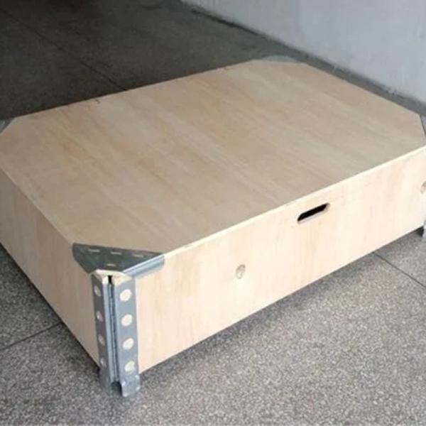 4 Way Pallet Wooden Crate Box Warehouse Storage Hinge Wooden Enclosure Box