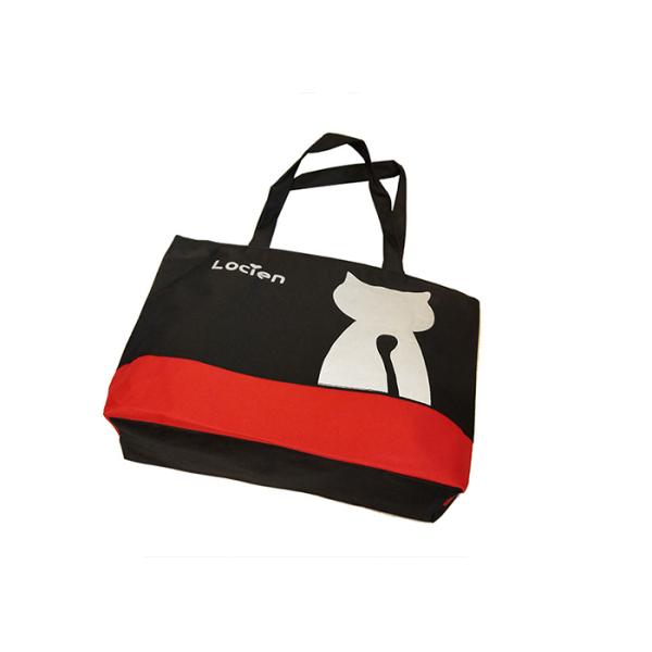 Two Tone 12oz Canvas Tote Bags With Zipper And Inside Polyester Lining