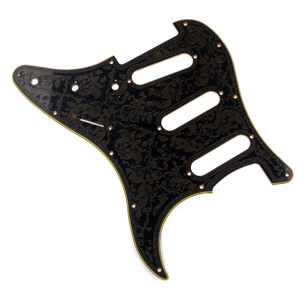 3Ply 11-Hole SSS Eletrônico Guitar Pickguard Escultura Flor Scratch Plate Para ST estilo guitarra Acessórios Peças
