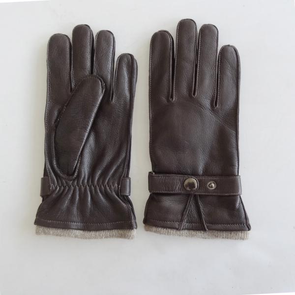 Customized Fashion Mens Leather Gloves , Classic Mens Fur Lined Leather Gloves