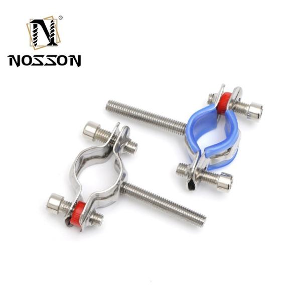 16-300mm Pipes Standard Stainless Steel Pipe Hangers with 2 Screws Ring and Rubber