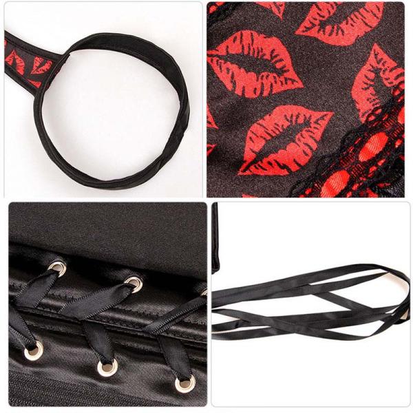 Bustier платья Bustier Halter полиэстера s красные и черные и корсет