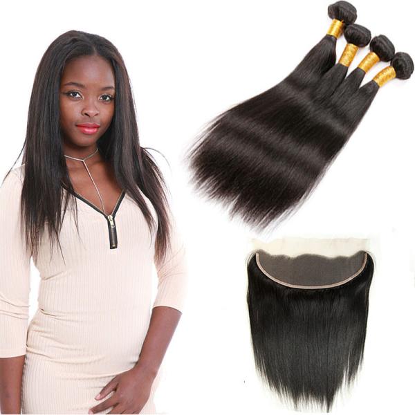 Double - Drawn Strong Weft Indian Human Hair Bundles 13 * 4 Lace Frontal
