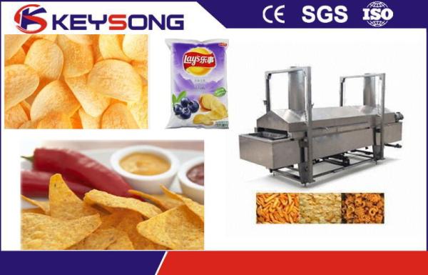 Electric Power Potato Chips Making Machine Continous Belt Fryer Energy Saving