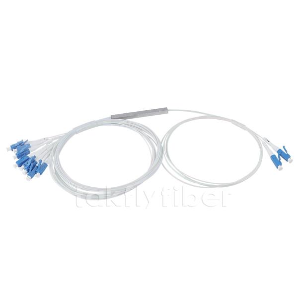 Low PDL 2X32 2X64 Fiber Optic PLC Splitter 0.9mm Steel Tube For FTTX