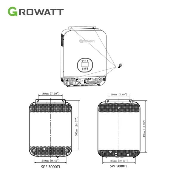 Growatt SPF 2000~5000TL HVM 3000W 5000W single phase Off Grid Inverter With CAN/RS485