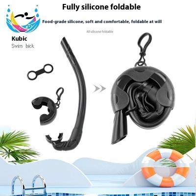 Foldable Roll Up Hard Shell Swimming Goggles Breathing Tube Snorkeling Breathing Tube