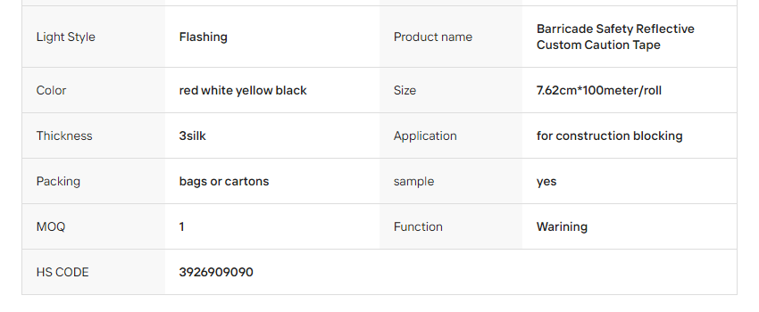 PE PVC yellow Black and red White dange Road Signs Plastic Warning Barricade Safety reflective custom Caution Tape