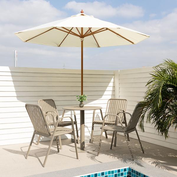 Mail Packing Outdoor Garden Patio Aluminum Umbrella with Wooden Appearance
