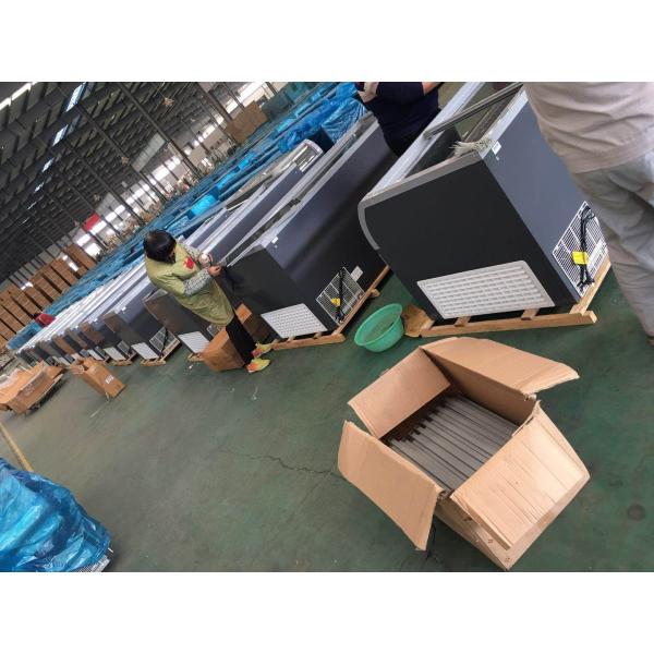 Замораживатель дисплея низкого острова комода двери е стеклянного коммерчески для рыб 650в