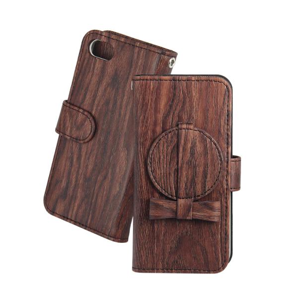 Manufacturer Special Bow Wood cover for Apple Iphone 7 leather case with Makeup mirror