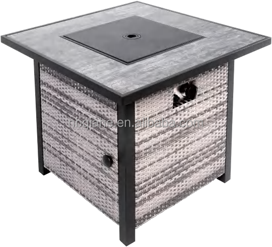 Outdoor Garden Corten Steel BBQ Grill with Rectangle Spherical Smokeless Gas Fire Pit