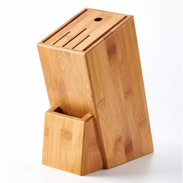 Multipurpose Bamboo Knife Storage Block , Wooden Knife Holder Phthalate Free