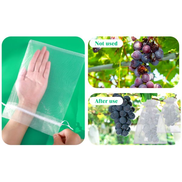 Garden Fruit Protection with Drawstring Reusable Netting Mesh Bags Fruit Netting Bags Fruit Trees Fruit Cover Mesh Bag With Drawstring, Netting Barrier Bags Grapes Mango Fruit Trees Veggies Garden