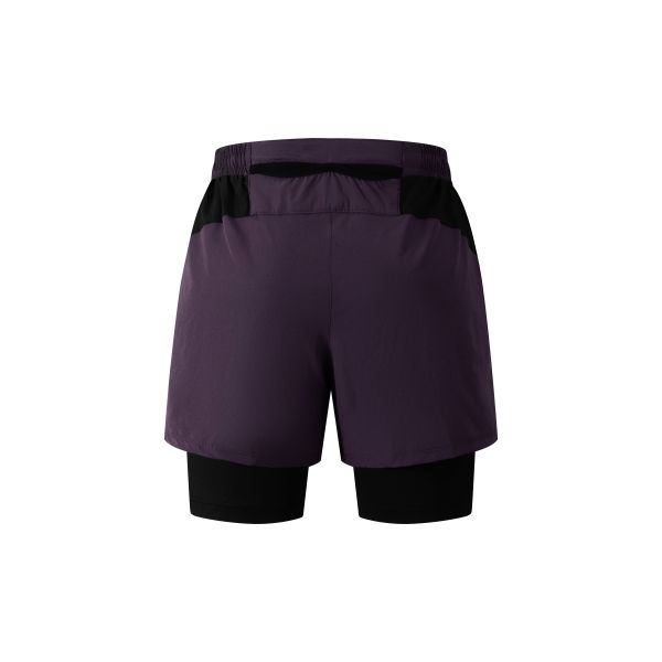 Women Color Block 2 in 1 Layered Running Shorts - Activewear Shorts