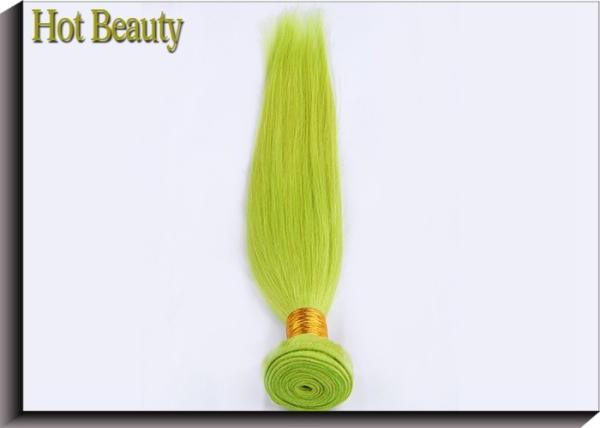 Fluorescent Green Virgin Human Hair Extensions Full Tightened NO Bad Smell