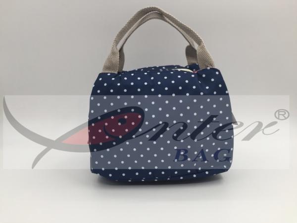 Blue 420D Polyester Travel Cooler Bag For Picnic Large Capacity 21.5*18*17 Cm 