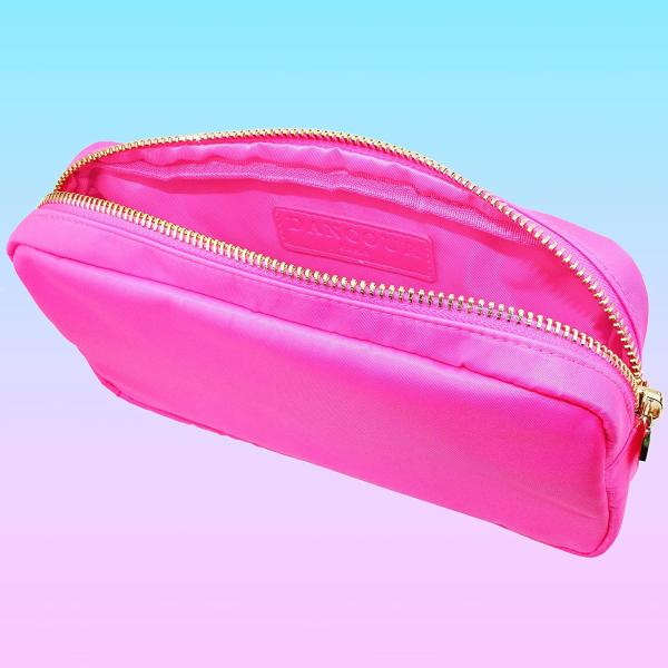 Large Makeup Bag - Travel Toiletry Bag For Women - Pink Makeup Bag - Large Makeup Pouch - Nylon Cosmetic Pouch Bag