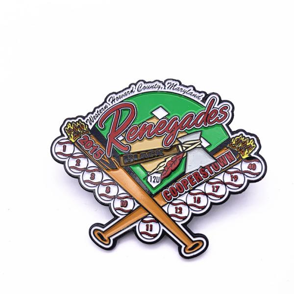 Lovely Personalized Sports Pins , Glitter Dye Black Metal Enamel Pin Badges