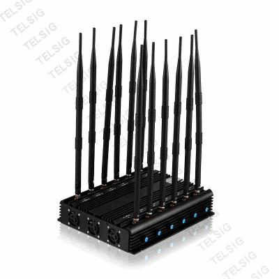 Le brouilleur sans fil de signal de 12 antennes pour la fréquence de rf a ajusté la puissance imperméable