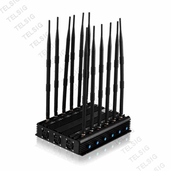 Le brouilleur sans fil de signal de 12 antennes pour la fréquence de rf a ajusté la puissance imperméable