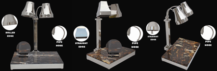 Бежевый мраморный шведский стол высекая тень медного цвета лампы жары стойки 2 станции одного круглую